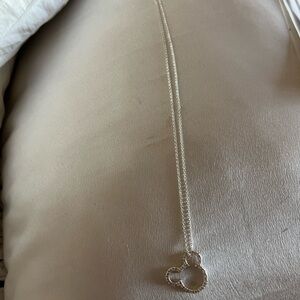 Silver mickey necklace
